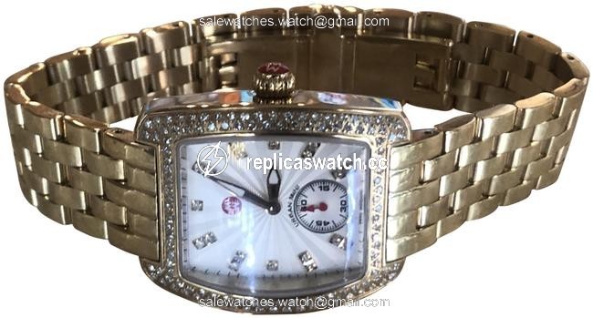 Michele Yellow Gold Urban Mini Diamond Dial Bracelet - Watch Michele Yellow Gold Urban Mini Diamond Dial Bracelet - Watch