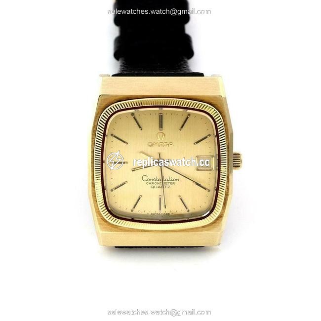 Omega 59979 Constellation Steel Mens New Leather Band Quartz Watch Omega 59979 Constellation Steel Mens New Leather Band Quartz Watch