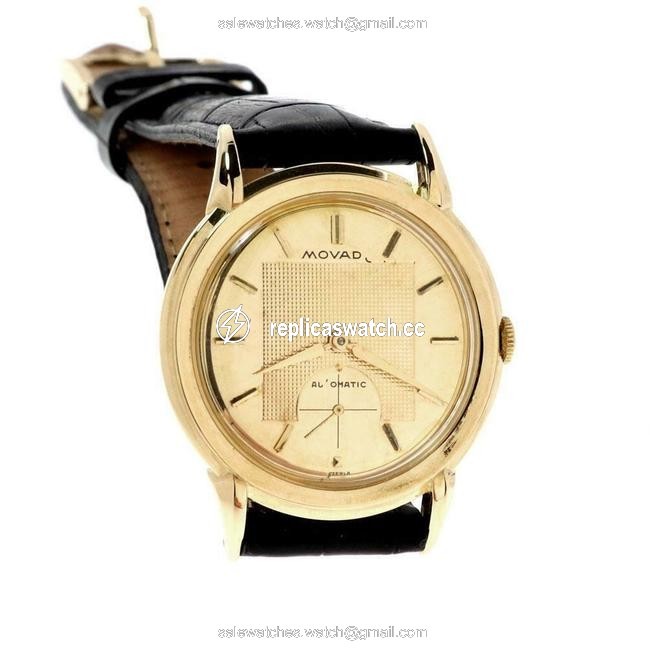 Movado 61261 Vintage Cal.115 18k Gold Leather Band Mens 8443 Watch Movado 61261 Vintage Cal.115 18k Gold Leather Band Mens 8443 Watch