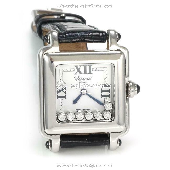 Chopard 61393 Happy Sport Diamond Sapphire Ssteel Leather Band Ladies Watch Chopard 61393 Happy Sport Diamond Sapphire Ssteel Leather Band Ladies Watch
