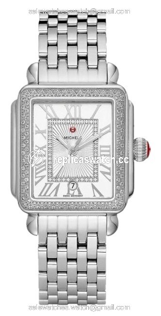 Michele Stainless Steel Silver Bracelet Diamond Dial Deco Madison Mww06t000163 Watch Michele Stainless Steel Silver Bracelet Diamond Dial Deco Madison Mww06t000163 Watch