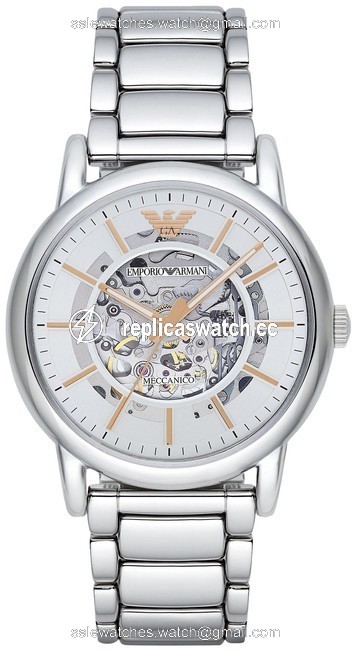 Emporio Armani Silver Mens Luigi Meccanico Ar1980 Watch Emporio Armani Silver Mens Luigi Meccanico Ar1980 Watch