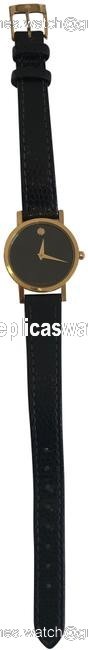 Movado Gold Black Museum Face Leather Strap Womens Watch Movado Gold Black Museum Face Leather Strap Womens Watch