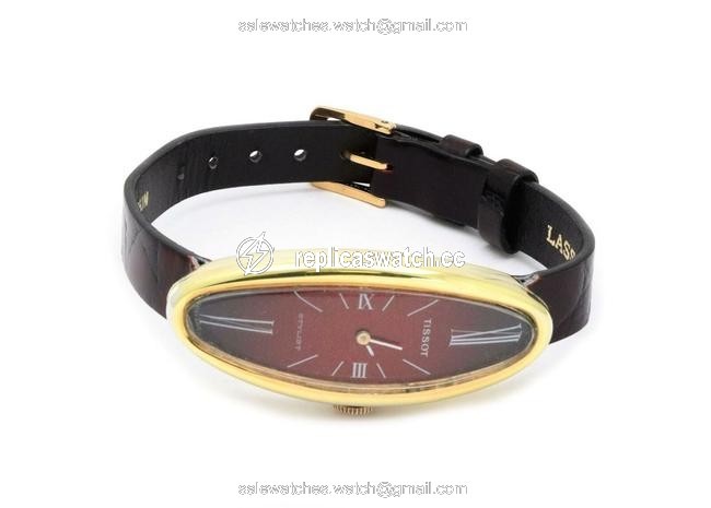 Tissot 59755 Stylist 18k Gold Case Hand Winding Oval Leather Band Ladies Watch Tissot 59755 Stylist 18k Gold Case Hand Winding Oval Leather Band Ladies Watch