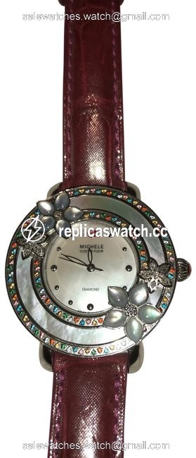 Michele Colette Fleur Diamond and Gem Stone Watch Michele Colette Fleur Diamond and Gem Stone Watch
