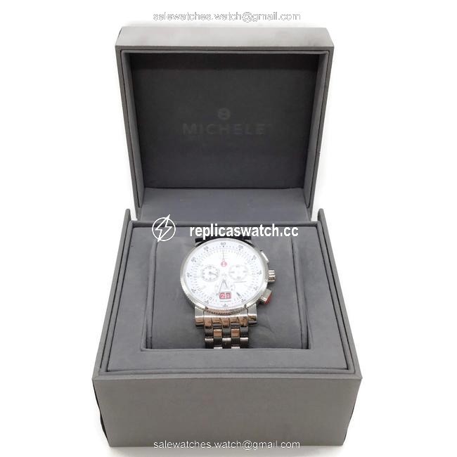 Michele Silver Tone Csx Chronograph Watch Michele Silver Tone Csx Chronograph Watch