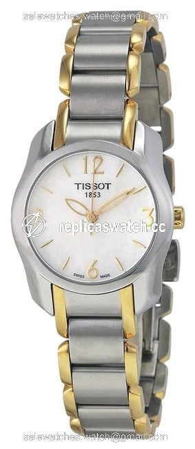 Tissot Mother Of Pearl Two Tone T-wave Stainless Steel Quartz Round Ladies Watch Tissot Mother Of Pearl Two Tone T-wave Stainless Steel Quartz Round Ladies Watch