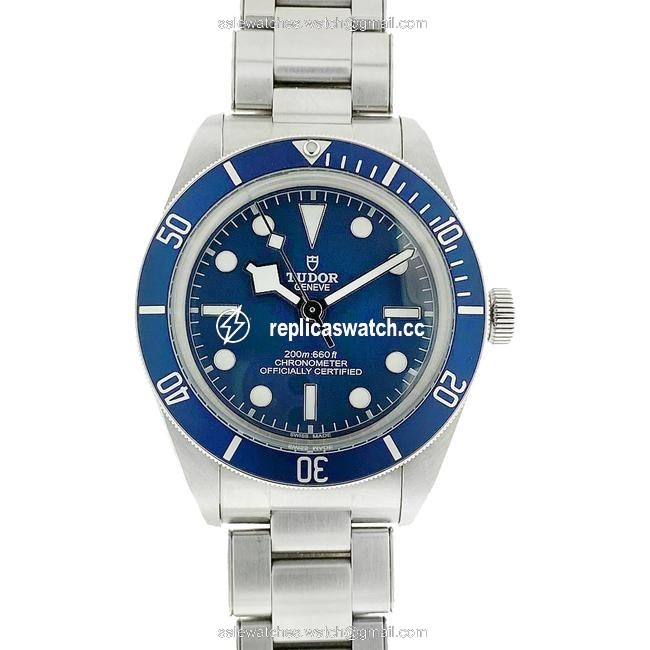 Tudor Blue Heritage 79030b Black Bay Dial Mens Watch Tudor Blue Heritage 79030b Black Bay Dial Mens Watch