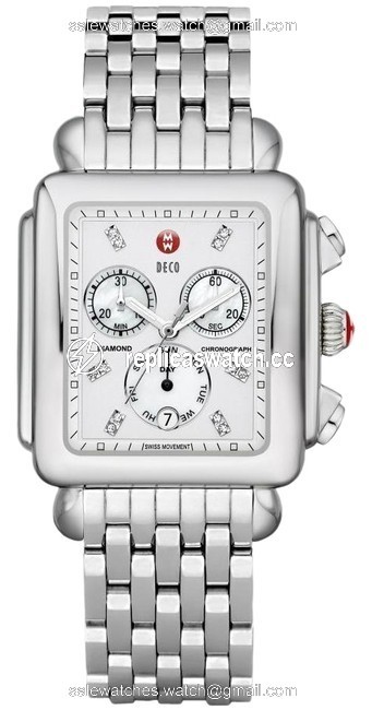 Michele Silver Stainless Steel Deco Mother Of Pearl Diamond Mww06z000012 Watch Michele Silver Stainless Steel Deco Mother Of Pearl Diamond Mww06z000012 Watch