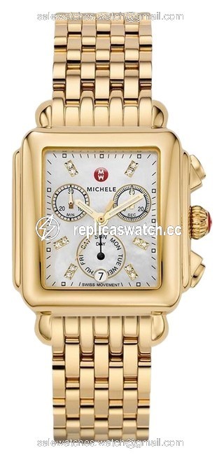 Michele Gold Deco Mother Of Pearl Diamond Mww06p000016 Watch Michele Gold Deco Mother Of Pearl Diamond Mww06p000016 Watch