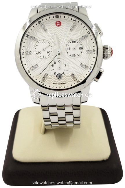 Michele Uptown Diamond Dial Chronograph Case & Bracelet 39mm Watch Michele Uptown Diamond Dial Chronograph Case & Bracelet 39mm Watch