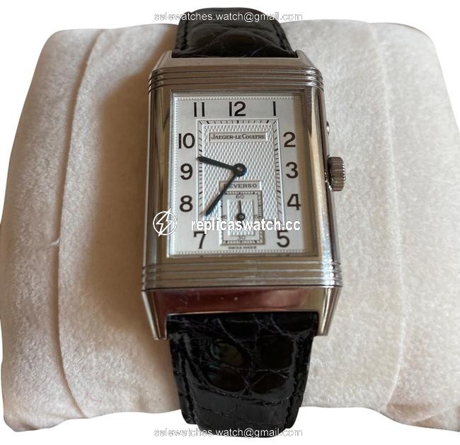 Jaeger-LeCoultre Silver Reverso Duo Blue Night and Day Hand Wound Watch Jaeger-LeCoultre Silver Reverso Duo Blue Night and Day Hand Wound Watch