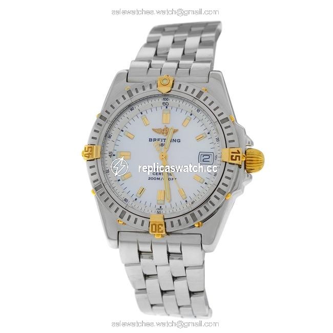 Breitling Silver Unisex 34mm Windrider Callisto B77346 Steel Gold Mop Quartz Watch Breitling Silver Unisex 34mm Windrider Callisto B77346 Steel Gold Mop Quartz Watch