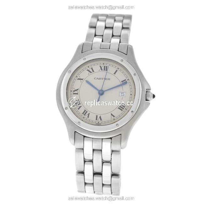 Cartier Silver Unisex 33mm Panthere Cougar 987904 Quartz Watch Cartier Silver Unisex 33mm Panthere Cougar 987904 Quartz Watch