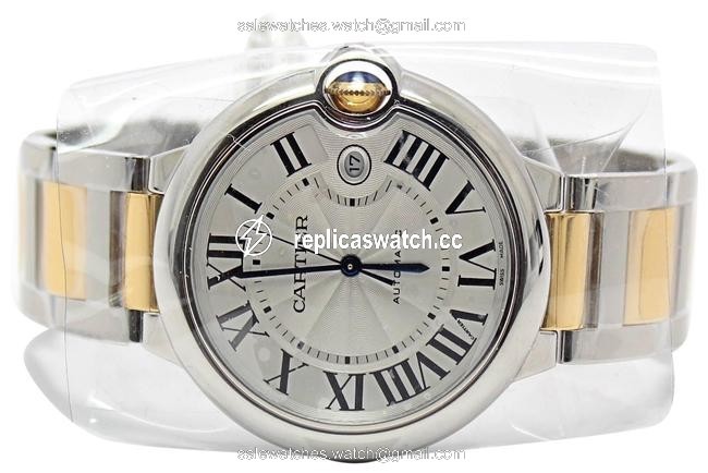 Cartier Silver Ballon Bleu 42mm Steel and 18k Yellow Gold Ref W2bb0022 Watch Cartier Silver Ballon Bleu 42mm Steel and 18k Yellow Gold Ref W2bb0022 Watch
