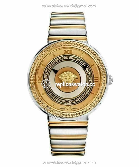 Versace Gold/Silver Vlc080014 V-metal Icon Womens Watch Versace Gold/Silver Vlc080014 V-metal Icon Womens Watch