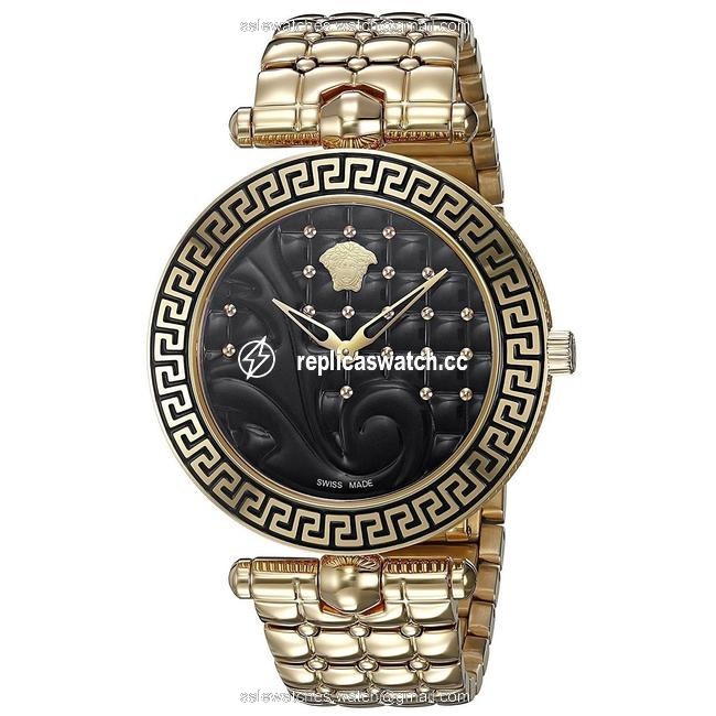 Versace Gold Tone Vk7250015 Womens Vanitas Quartz Watch Versace Gold Tone Vk7250015 Womens Vanitas Quartz Watch
