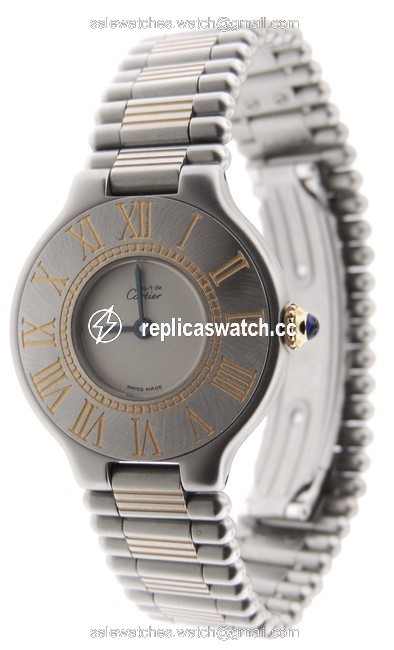 Cartier Must De 21 18k Yellow Gold & Stainless Steel 28mm Bullet Watch Cartier Must De 21 18k Yellow Gold & Stainless Steel 28mm Bullet Watch