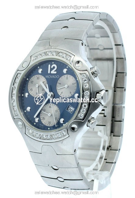 Movado Blue Sports Edition Diamond Chronograph Quartz Watch Movado Blue Sports Edition Diamond Chronograph Quartz Watch