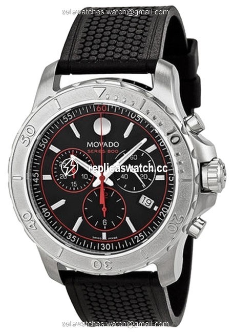 Movado Silver Series 800 Chronograph Black Dial Black Rubber Mens 2600112 Watch Movado Silver Series 800 Chronograph Black Dial Black Rubber Mens 2600112 Watch