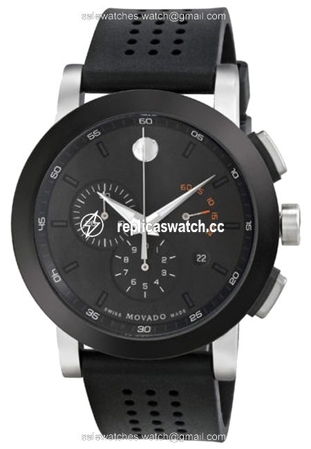 Movado Silver-black Museum Black Pvd Steel Chronograph Mens 0606545 Watch Movado Silver-black Museum Black Pvd Steel Chronograph Mens 0606545 Watch