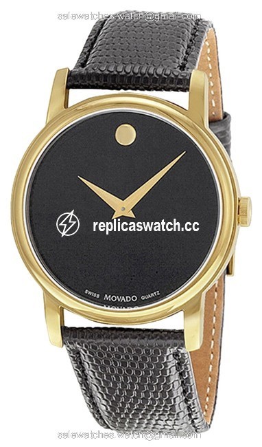 Movado Gold-black Museum Black Dial Black Leather Mens 2100005 Watch Movado Gold-black Museum Black Dial Black Leather Mens 2100005 Watch