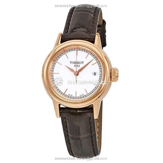Tissot Brown Carson White Dial Leather Ladies T0852103601100 Watch Tissot Brown Carson White Dial Leather Ladies T0852103601100 Watch