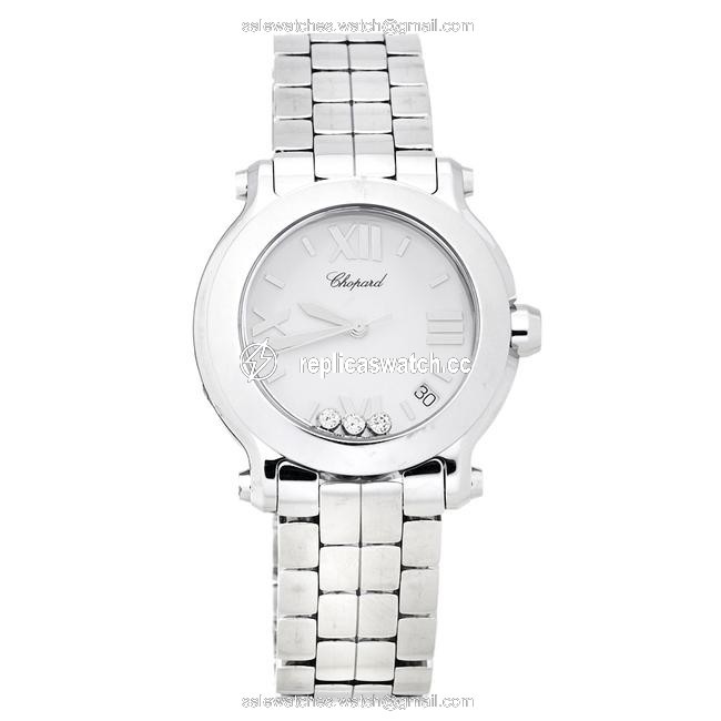 Chopard White Stainless Steel Happy Sport 278477-3013 Womens Wristwatch 36 Mm Watch Chopard White Stainless Steel Happy Sport 278477-3013 Womens Wristwatch 36 Mm Watch