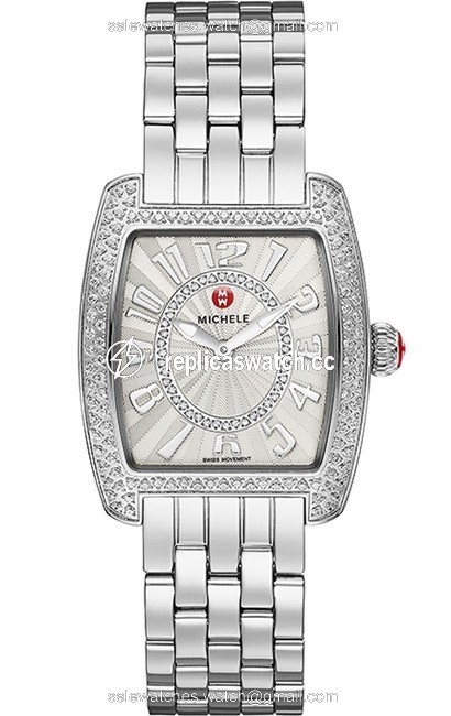 Michele Silver Urban Mini Stainless Diamond Mww02a000572 Watch Michele Silver Urban Mini Stainless Diamond Mww02a000572 Watch