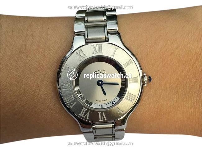 Cartier Silver Must De 21 Ladies Stainless Steel 1340 Watch Cartier Silver Must De 21 Ladies Stainless Steel 1340 Watch