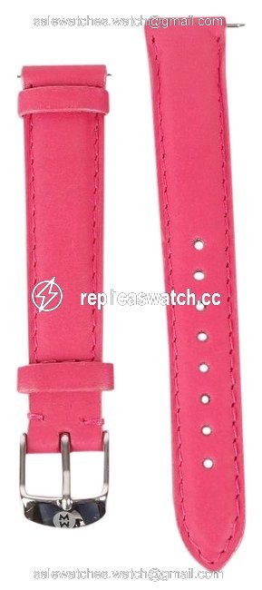 Michele Pink Leather Wrist Band Strap Watch Michele Pink Leather Wrist Band Strap Watch