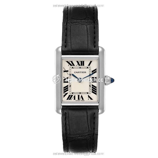 Cartier Silver 18k White Gold Tank Louis W1541056 Womens Wristwatch 21 X 29 Mm Watch Cartier Silver 18k White Gold Tank Louis W1541056 Womens Wristwatch 21 X 29 Mm Watch