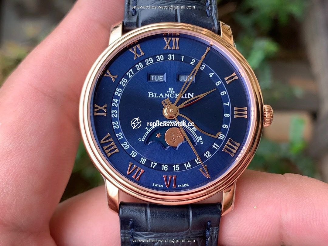 VILLERET 6654 SG COMPLICATED FUNCTION OMF 1:1 BEST EDITION BLUE DIAL ON BLUE LEATHER STRAP A6654 V2 VILLERET 6654 SG COMPLICATED FUNCTION OMF 1:1 BEST EDITION BLUE DIAL ON BLUE LEATHER STRAP A6654 V2