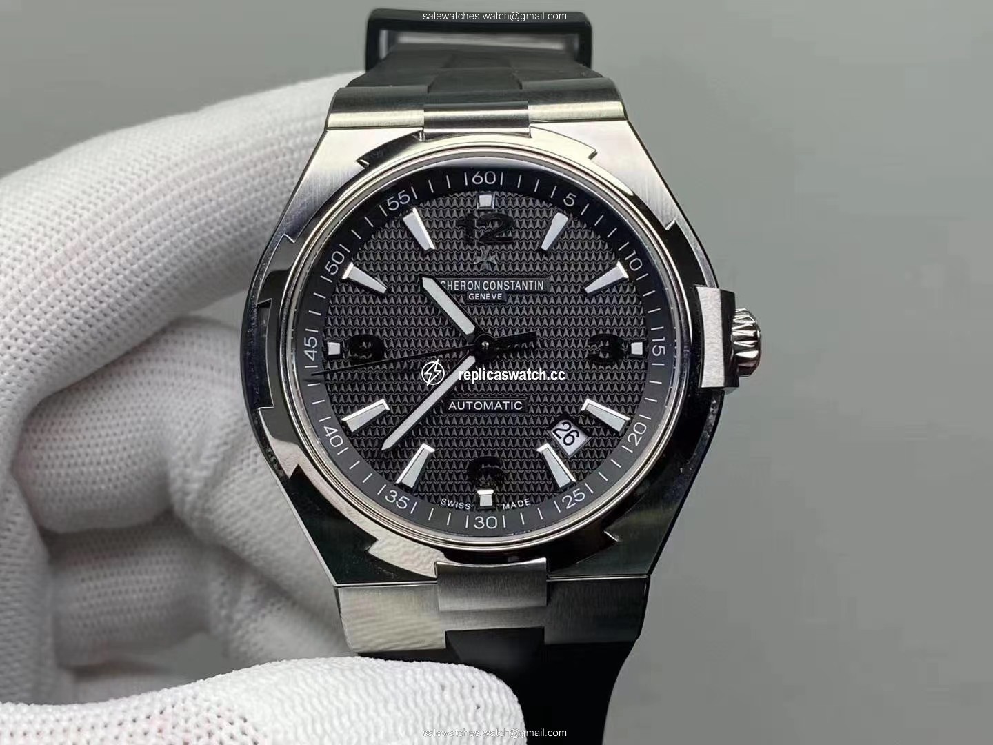 OVERSEAS SS 1:1 BEST EDITION BLACK TEXTURED DIAL ON BLACK RUBBER STRAP OVERSEAS SS 1:1 BEST EDITION BLACK TEXTURED DIAL ON BLACK RUBBER STRAP