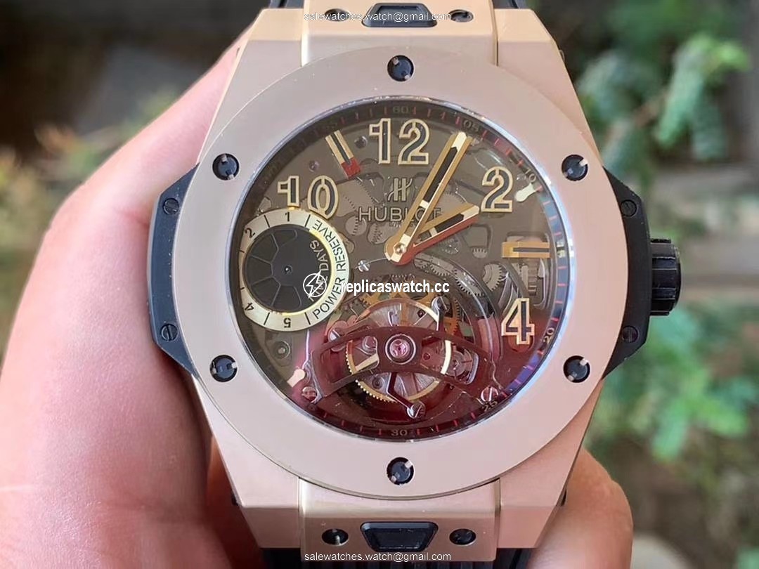 BIG BANG TOURBILLON KING 45MM YG MJF BEST EDITION SKELETON DIAL ON BLACK RUBBER STRAP BIG BANG TOURBILLON KING 45MM YG MJF BEST EDITION SKELETON DIAL ON BLACK RUBBER STRAP