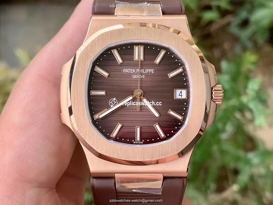 NAUTILUS 5711 RG GRF 1:1 BEST EDITION BROWN TEXTURED DIAL ON BROWN LEATHER STRAP 324CS NAUTILUS 5711 RG GRF 1:1 BEST EDITION BROWN TEXTURED DIAL ON BROWN LEATHER STRAP 324CS