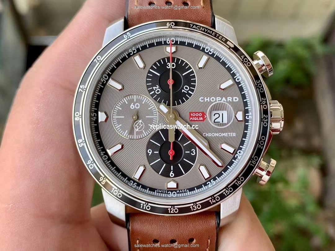 MILLE MIGLIA 168571 SS/RG V7F 1:1 BEST EDITION GRAY DIAL ON BROWN GUMMY STRAP A7750 MILLE MIGLIA 168571 SS/RG V7F 1:1 BEST EDITION GRAY DIAL ON BROWN GUMMY STRAP A7750