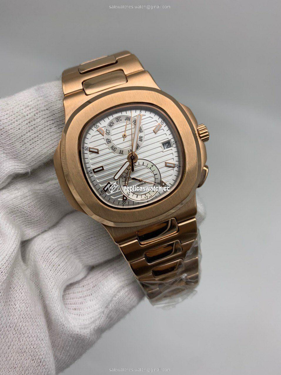 PP Nautilu White Dial Solid Steel Gold Chrono PP Nautilu White Dial Solid Steel Gold Chrono