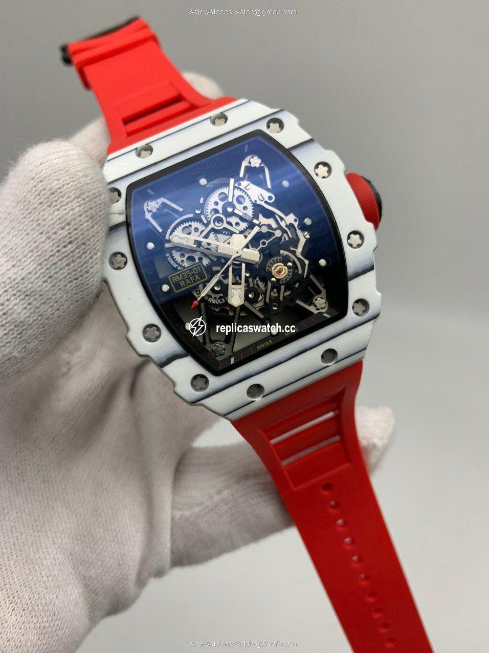 RMILL Red Rubber Strap White Ceramic 35-01 RMILL Red Rubber Strap White Ceramic 35-01