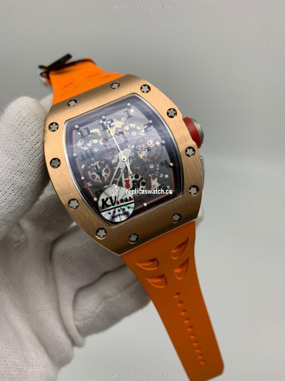 RMILL Orange Rubber Strap Gold Dial KVF RMILL Orange Rubber Strap Gold Dial KVF