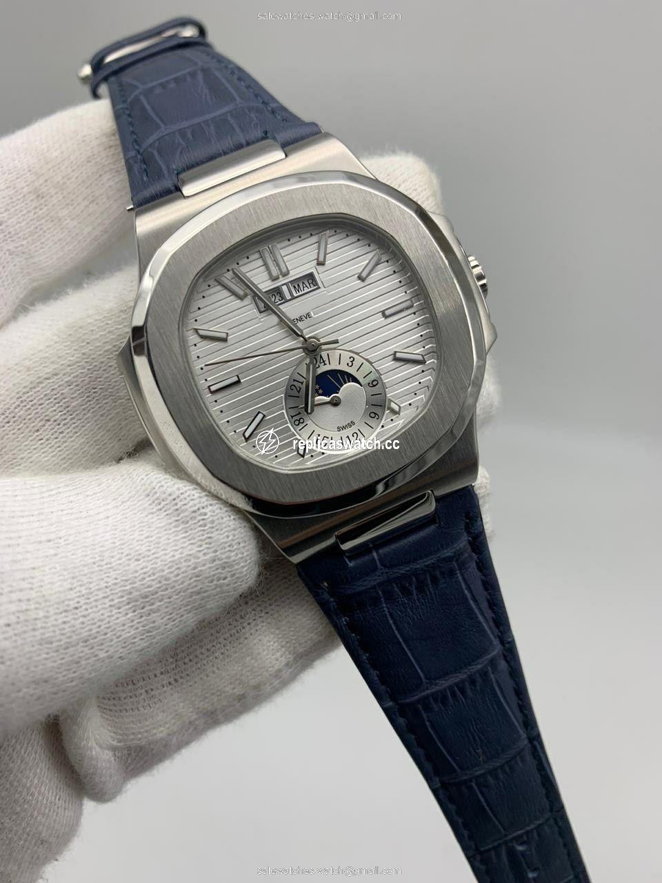 PP Nautilu White Dial Blue Lither Strap PP Nautilu White Dial Blue Lither Strap