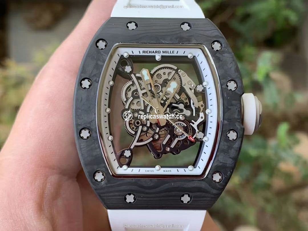 RM055 NTPT KVF Best Edition Skeleton Dial White Crown on White Rubber Strap MIYOTA8215 V3 RM055 NTPT KVF Best Edition Skeleton Dial White Crown on White Rubber Strap MIYOTA8215 V3