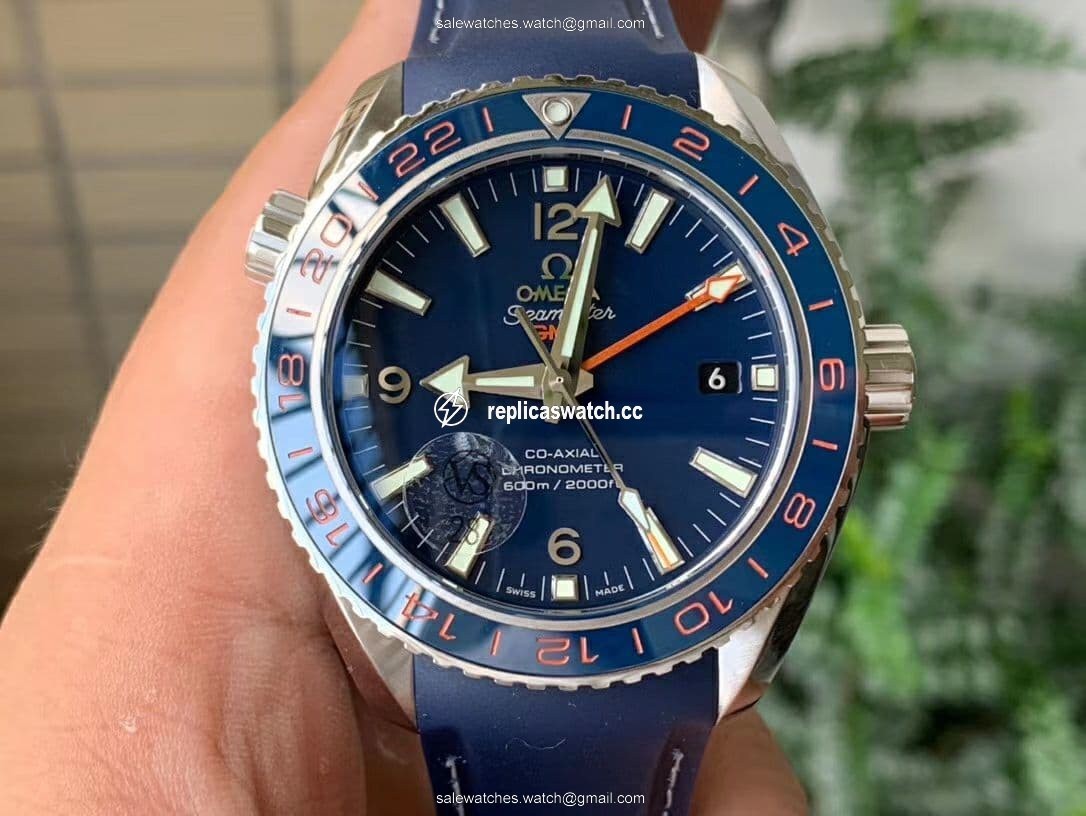 Planet Ocean 600M Co-Axial GMT 43.5mm VSF 1:1 Best Edition Blue Dial Blue Ceramic Bezel on Blue Rubber Strap A8605 Super Clone Planet Ocean 600M Co-Axial GMT 43.5mm VSF 1:1 Best Edition Blue Dial Blue Ceramic Bezel on Blue Rubber Strap A8605 Super Clone