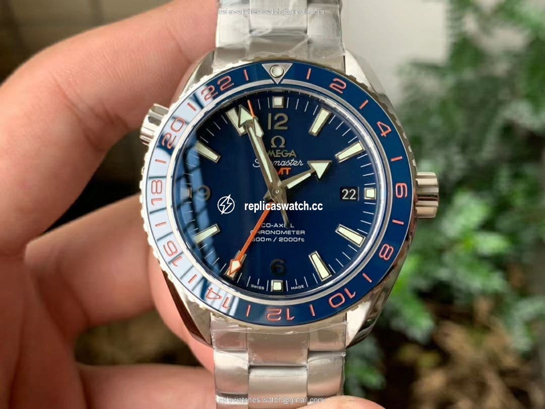 Planet Ocean 600M GMT 43.5mm VSF 1:1 Best Edition Blue Dial Blue Ceramic Bezel on SS Bracelet A8605 Super Clone Planet Ocean 600M GMT 43.5mm VSF 1:1 Best Edition Blue Dial Blue Ceramic Bezel on SS Bracelet A8605 Super Clone