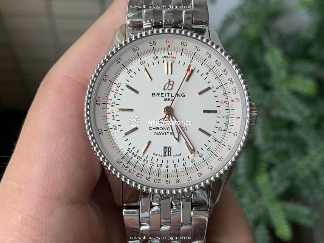 Navitimer 1 SS 41mm TF 1:1 Best Edition White Dial on SS Bracelet A2824 Navitimer 1 SS 41mm TF 1:1 Best Edition White Dial on SS Bracelet A2824