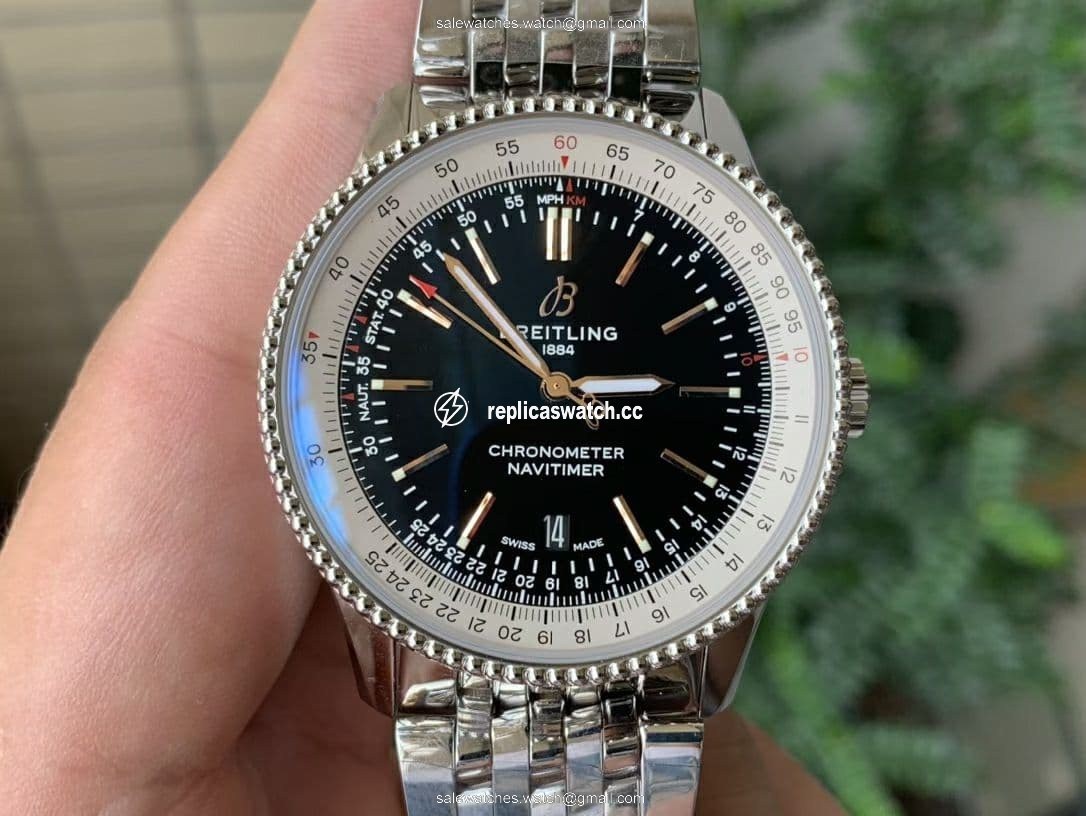 Navitimer 1 SS 38mm TF 1:1 Best Edition White Bezel Black Dial on SS Bracelet A2824 (Copy) Navitimer 1 SS 38mm TF 1:1 Best Edition White Bezel Black Dial on SS Bracelet A2824 (Copy)