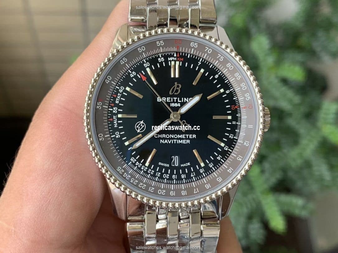 Navitimer 1 SS 38mm TF 1:1 Best Edition Black Bezel Black Dial on SS Bracelet A2824 Navitimer 1 SS 38mm TF 1:1 Best Edition Black Bezel Black Dial on SS Bracelet A2824