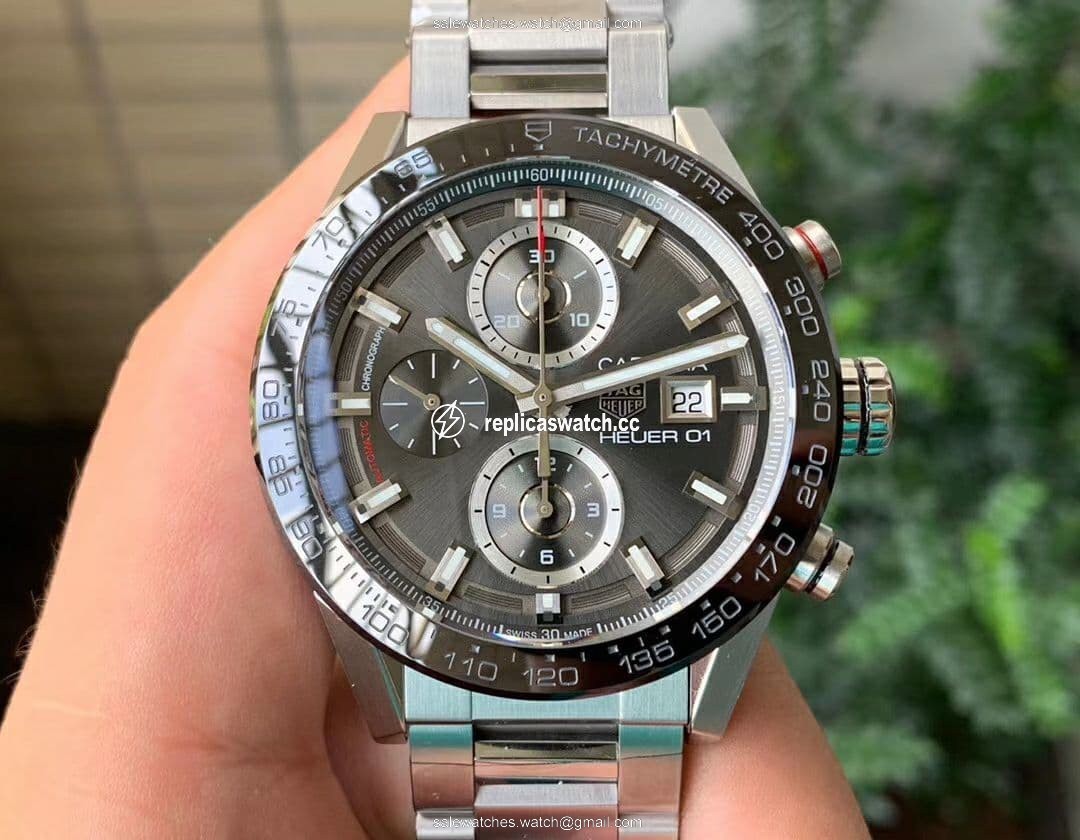 Calibre Heuer 01 Chrono SS XF 1:1 Best Edition Gray Dial on SS Bracelet Strap A1887 Calibre Heuer 01 Chrono SS XF 1:1 Best Edition Gray Dial on SS Bracelet Strap A1887