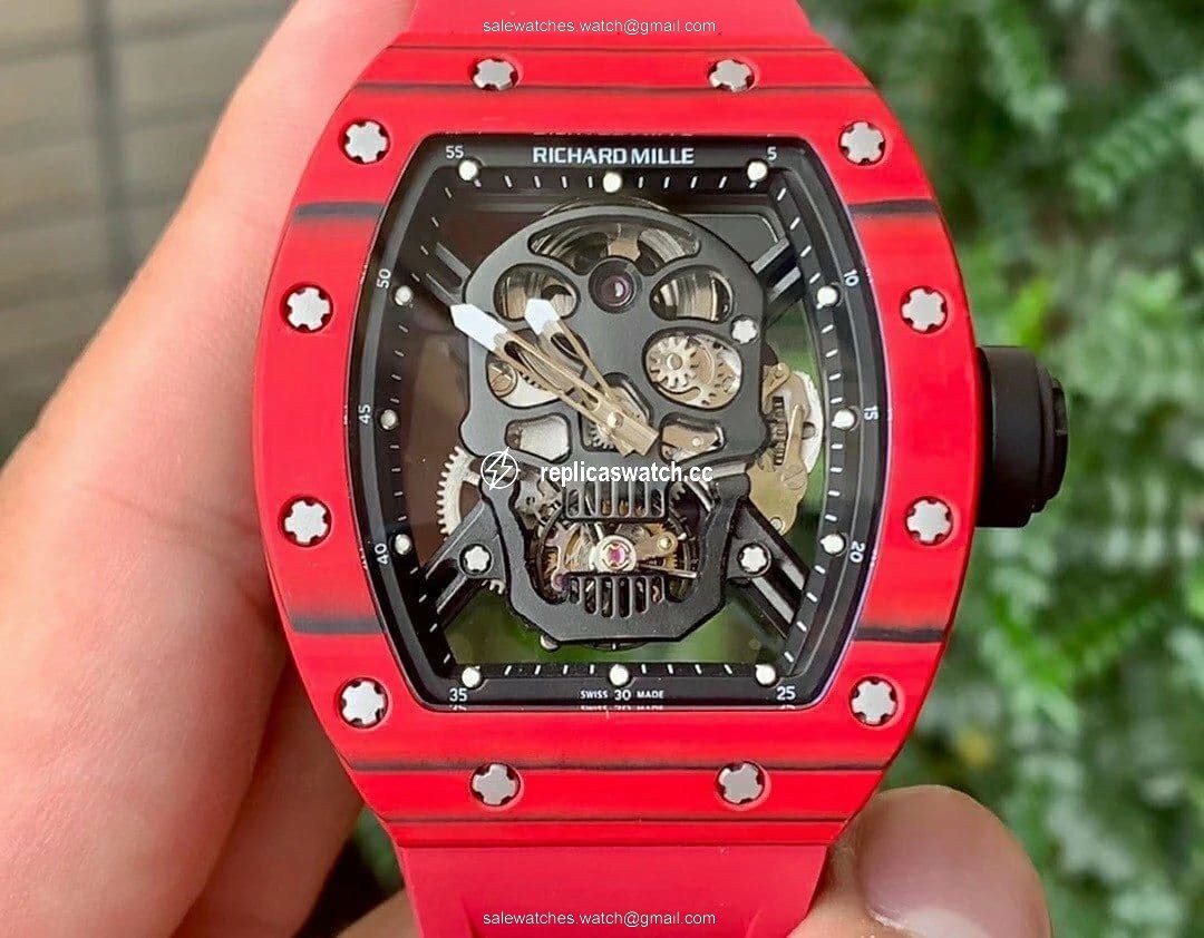 RM052-01 Tourbillon PVD Red Bezel JBF Best Edition Skeleton Dial on Red Rubber Strap RM052-01 Tourbillon PVD Red Bezel JBF Best Edition Skeleton Dial on Red Rubber Strap