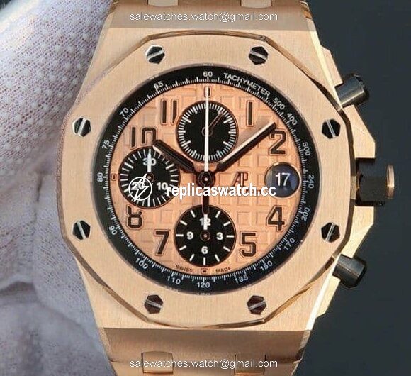 Royal Oak Offshore 2014 Gold Theme JF 1:1 Best Edition on RG Bracelet A3126 V2 w/ Cyclops and DW Mod Royal Oak Offshore 2014 Gold Theme JF 1:1 Best Edition on RG Bracelet A3126 V2 w/ Cyclops and DW Mod